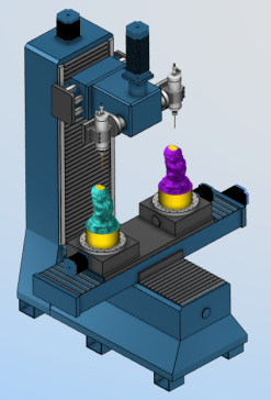 用于木雕制作的数控五轴工作台3D