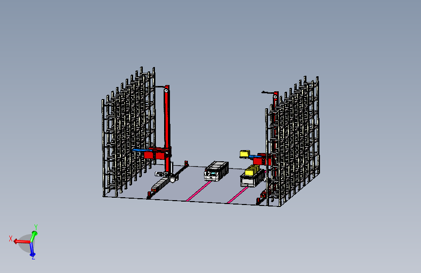 智能物流仓库 立体仓库3D模型