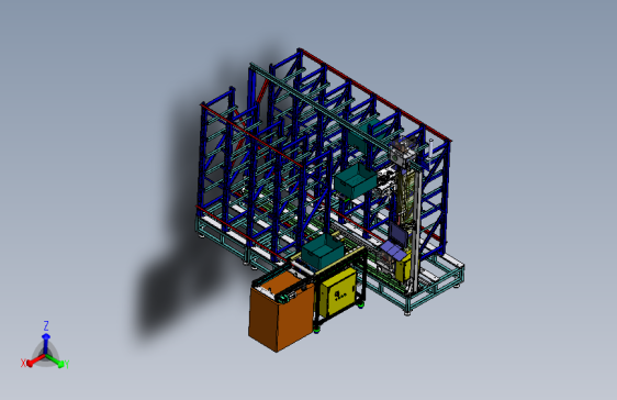 自动化立库仓库3D模型