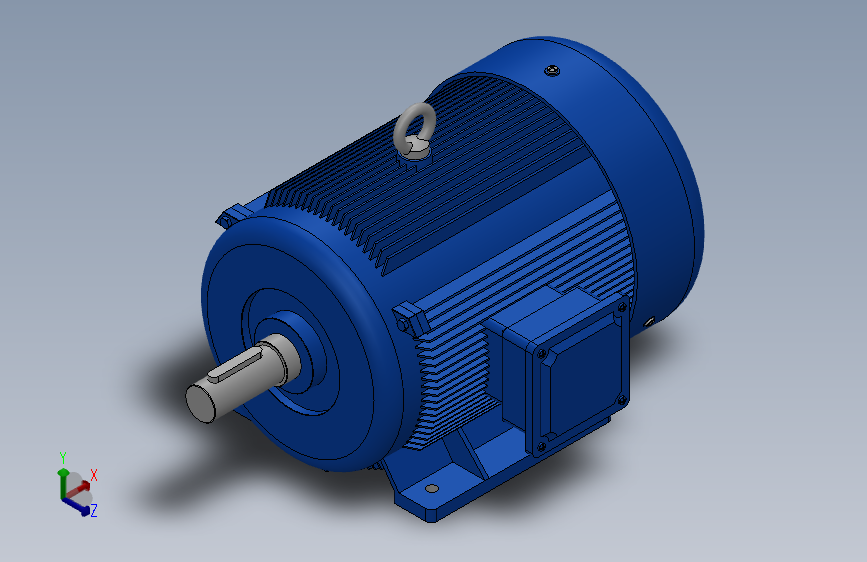 Y系列（IP44）B3型三相异步电动机[Y225S-4]_SOLIDWORKS 2016_模型图纸下载 – 懒石网