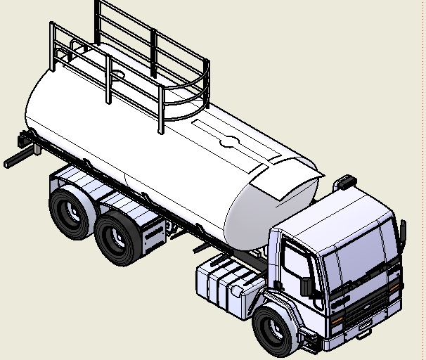 罐体卡车3D数模图纸 STP格式