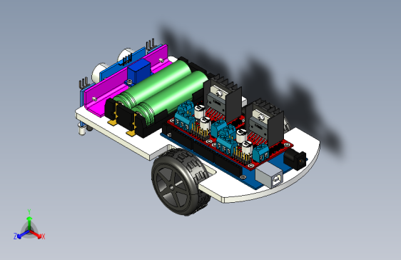编程小车结构3D图纸+STEP格式