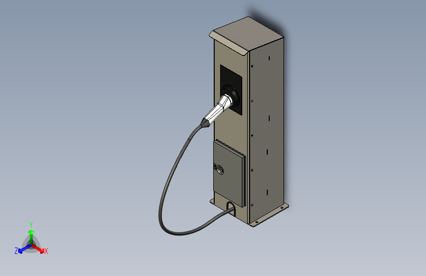 EV+Charging+station电动汽车充电桩充电站造型3D图纸+STEP格式