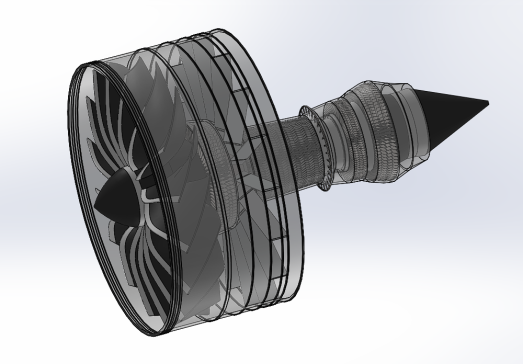 简易涡扇发动机结构3D