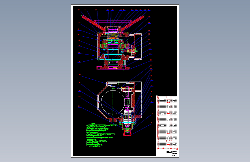 Z90型电动阀门装置及数控加工工艺的设计(论文+DWG图纸) 主视图