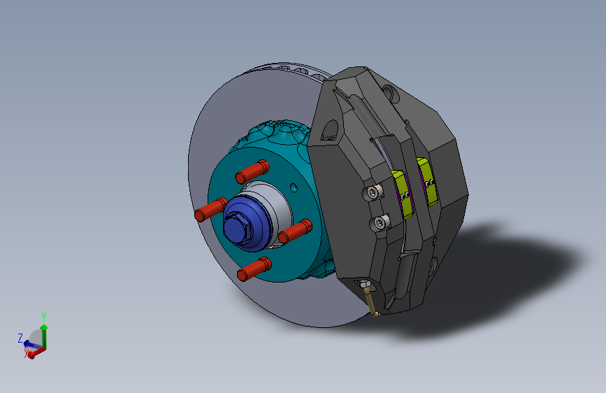 铝制前轮毂和通风制动器3D数模图纸+Solidworks设计+附STEP