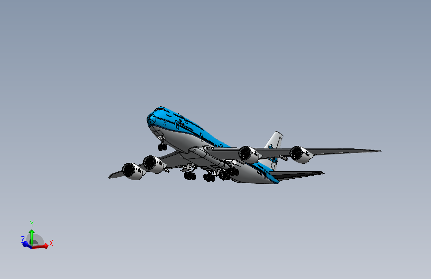 波音747飞机逼真模型3D图纸 Solidworks设计