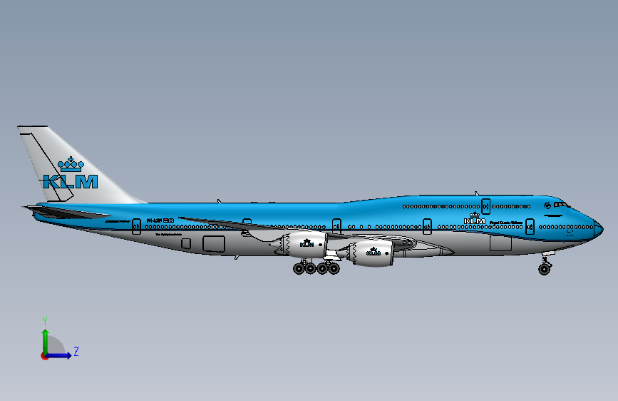 波音747飞机逼真模型3D图纸 Solidworks设计_SOLIDWORKS 2021_模型图纸下载 – 懒石网