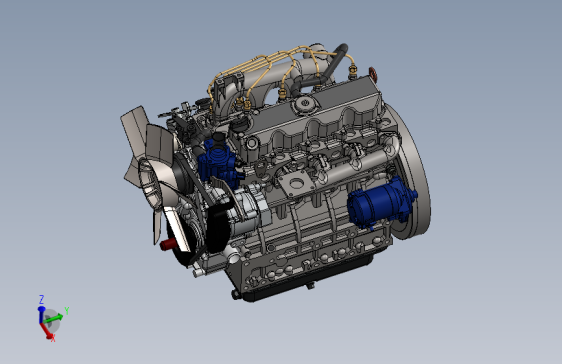 柴油机内燃机模型3D图纸+Solidworks设计