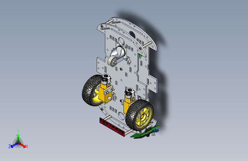 直线跟随编程小车3D图纸 igs格式