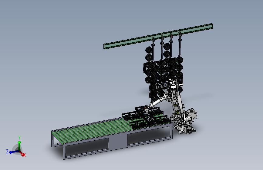 机器人轮毂抓取3D总布局