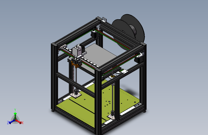 Z0135-corexy 3d打印机三维SW2016带参