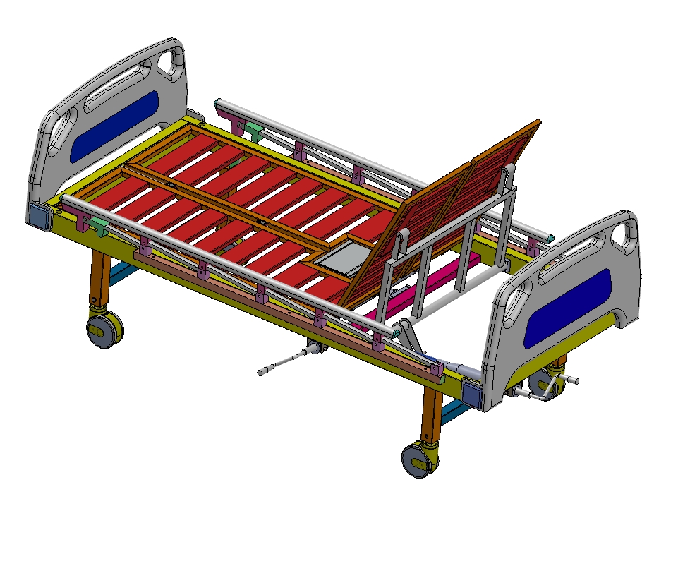 Z0214-单摇翻身床三维SW2016带参