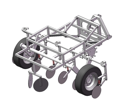 Z0425-农用车架模型三维SW2014带参