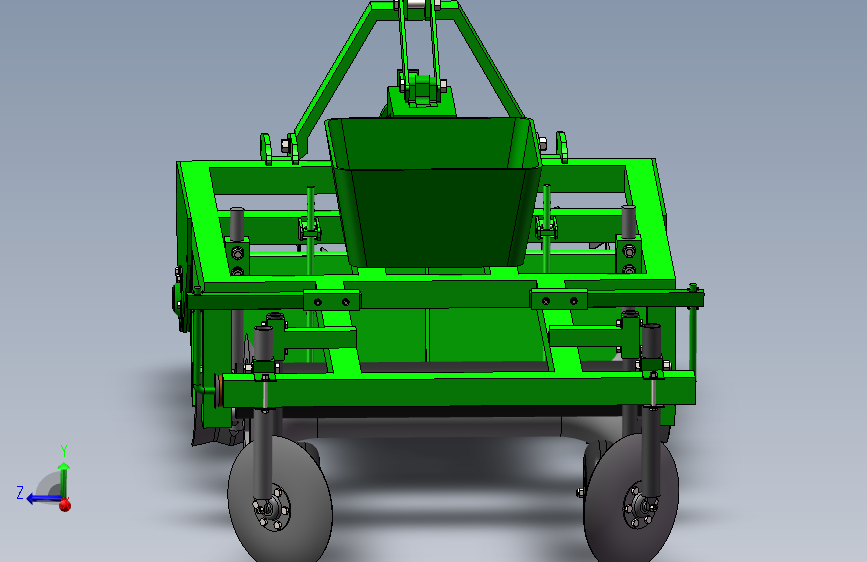Z0442-起垄铺膜联合作业机器人模型三维SW2016带参