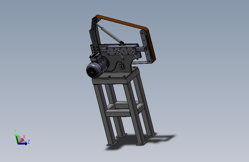 Z0496-砂带机模型三维SW2016无参