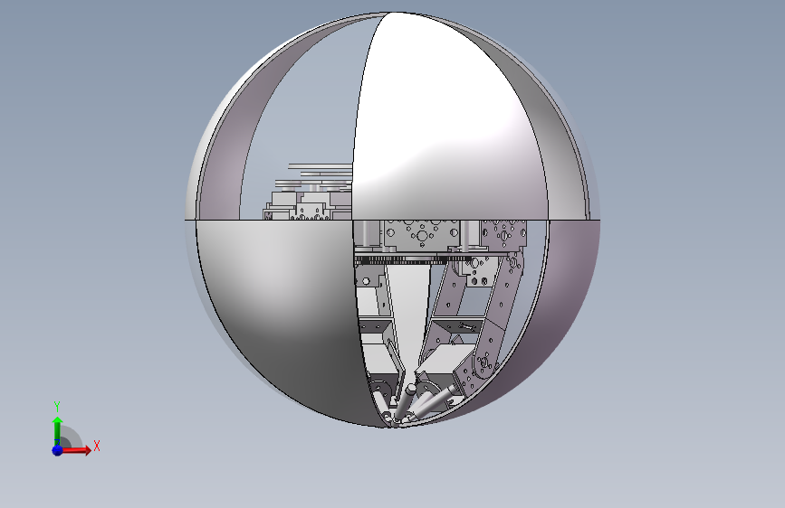Z0866-球形六足变形机器人结构及控制系统设计三维SW2021无参+CAD+说明书
