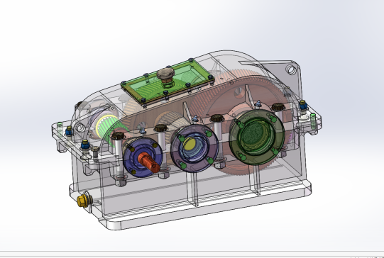 二级减速器solidworks模型三维