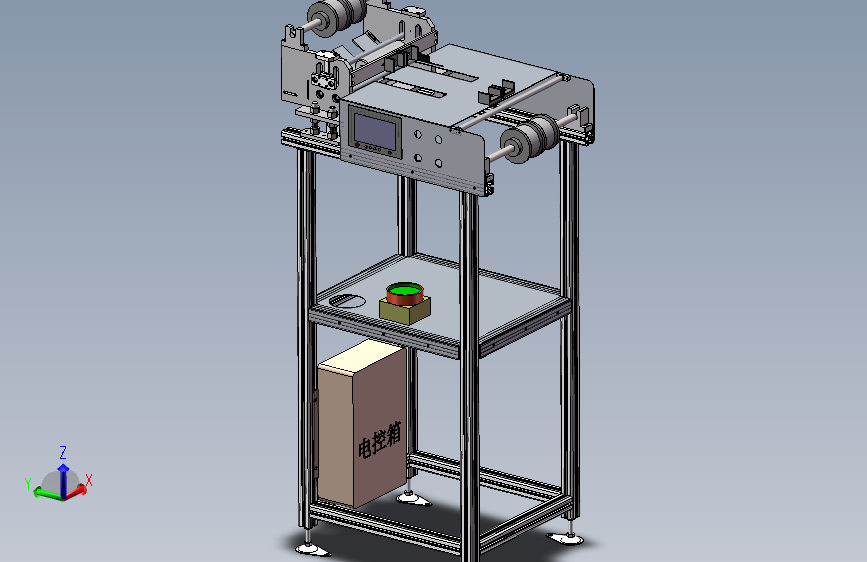 双面覆膜切断机3D数模图纸+Solidworks18设计