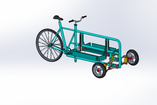 异形三轮自行车3D图纸 STEP格式