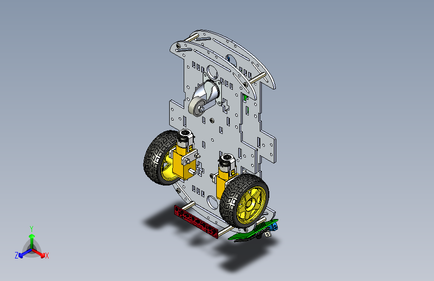 直线跟随编程小车3D图纸 igs格式