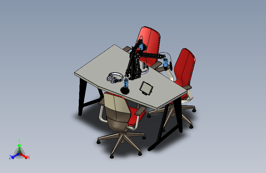 播客桌子3D图纸 STP IGS格式