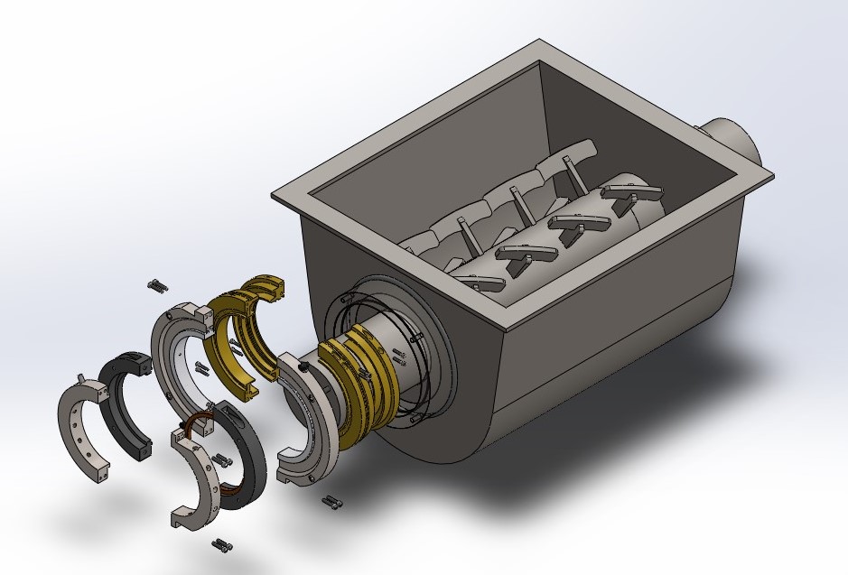 带轴承保护器的分体式密封搅拌机3D图纸+X_T+IGS格式