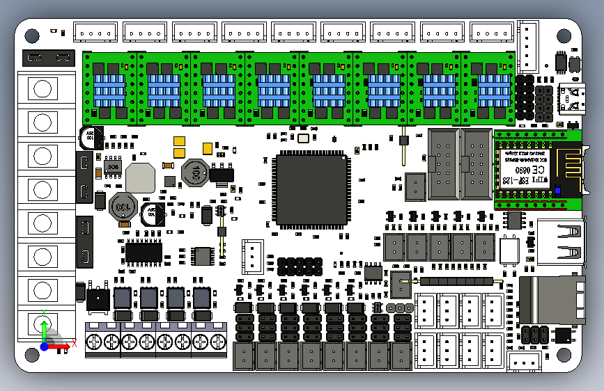 048-电路板PCB-BTT Octopus V1.0 + 超级冷却通道 STEP_STEP_模型图纸下载 – 懒石网