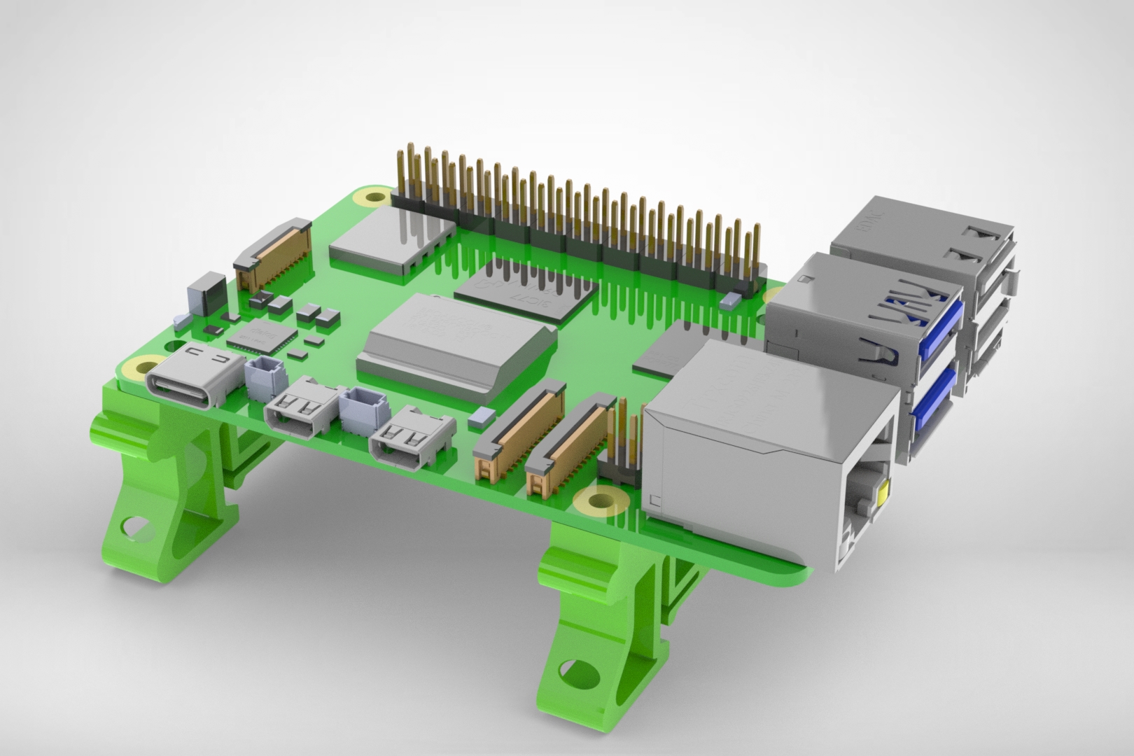 111-电路板PCB-Raspberry Pi 5 DIN 导轨组件 STEP