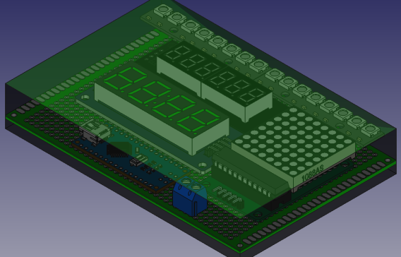 124-电路板PCB-SIMHUB_Arduino_LED 显示屏，带 4 个功能  STEP