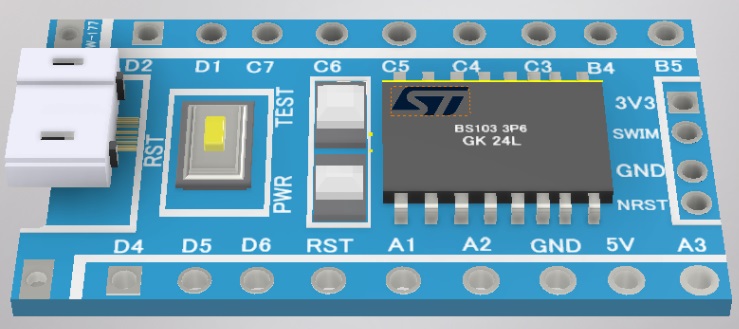 130-电路板PCB-STM8S微控制器   IPT