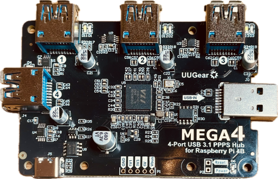 140-电路板PCB-UUGEAR Mega4 4 端口 USB 3.1 PPPS 集线器，适用于 Raspberry Pi 4B  STEP
