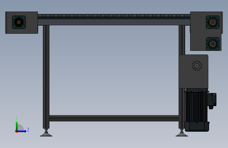 2.5倍倍速链结构模型3D数模图纸+Solidworks设计 左侧视图