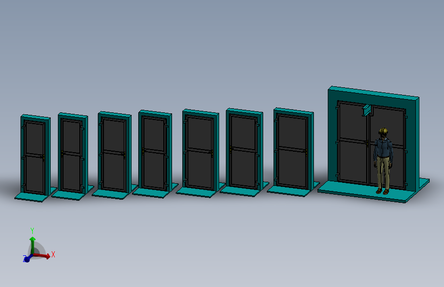 多款工业门模型3D图纸 Solidworks设计