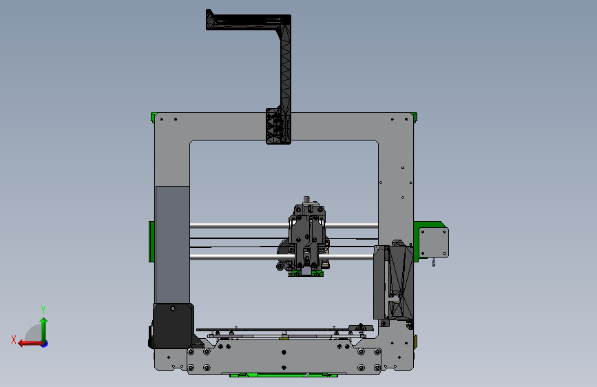 3d打印机设计模型 背面视图