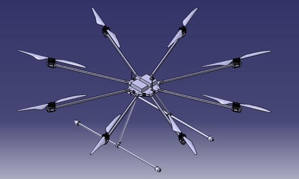 垂直起降无人机多旋翼机3D图纸+STP格式