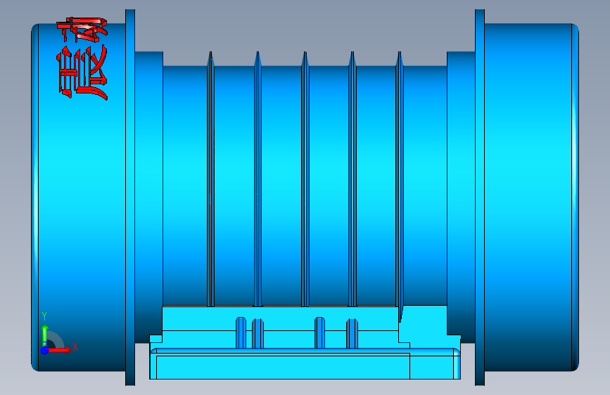震动电机_dwg 正面视图