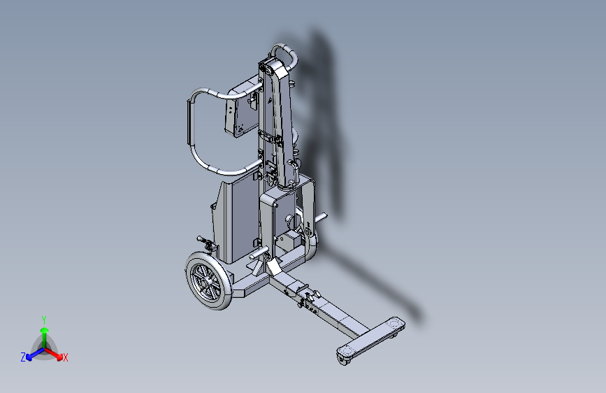 多功能折叠型医疗台车3D图纸 STEP格式