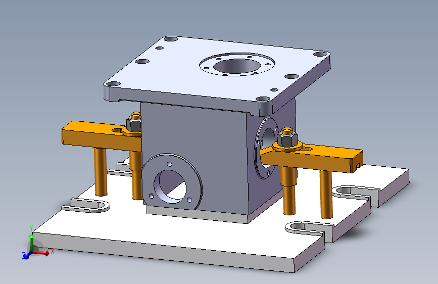 减速箱体钻铣底面夹具设计三维_SOLIDWORKS 2023_模型图纸下载 – 懒石网