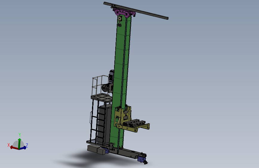 立体仓库堆垛机3D模型图纸 Solidworks设计