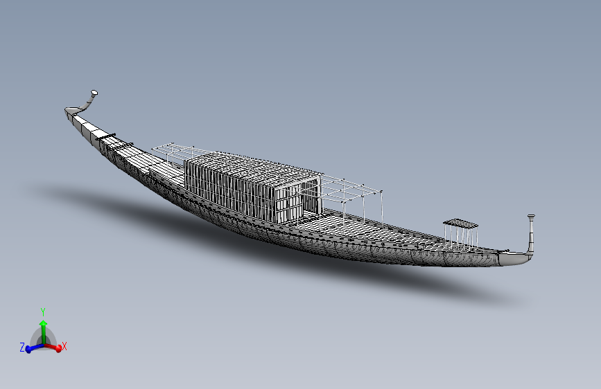 Khufu古埃及三桅帆船简易模型3D图纸 Solidworks设计