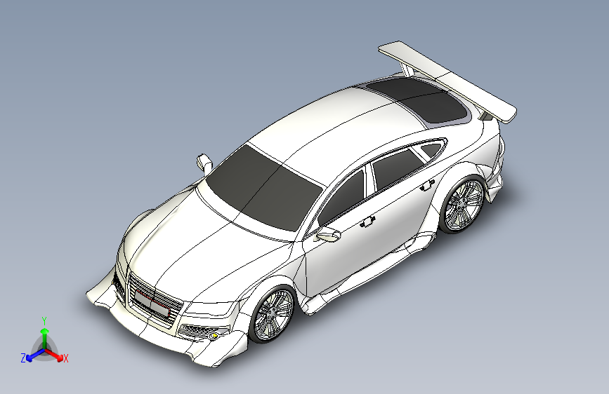 Audi RS7 GT轿车外形3D图纸 STEP格式_STEP_模型图纸下载 – 懒石网