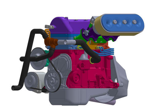 Lada(VAZ) 8气门气缸盖发动机模型3D图纸 Solidworks设计 附STEP
