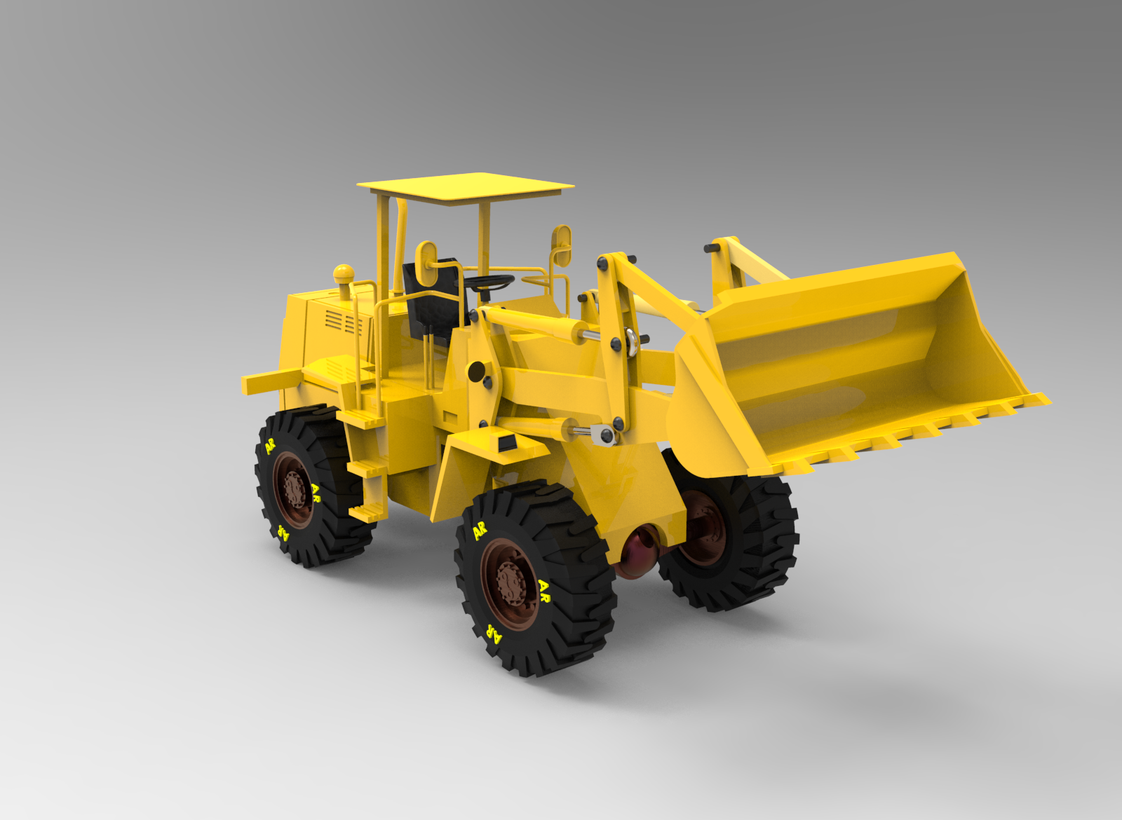 杰西博(JCB)装载机简易模型3D图纸 STEP格式