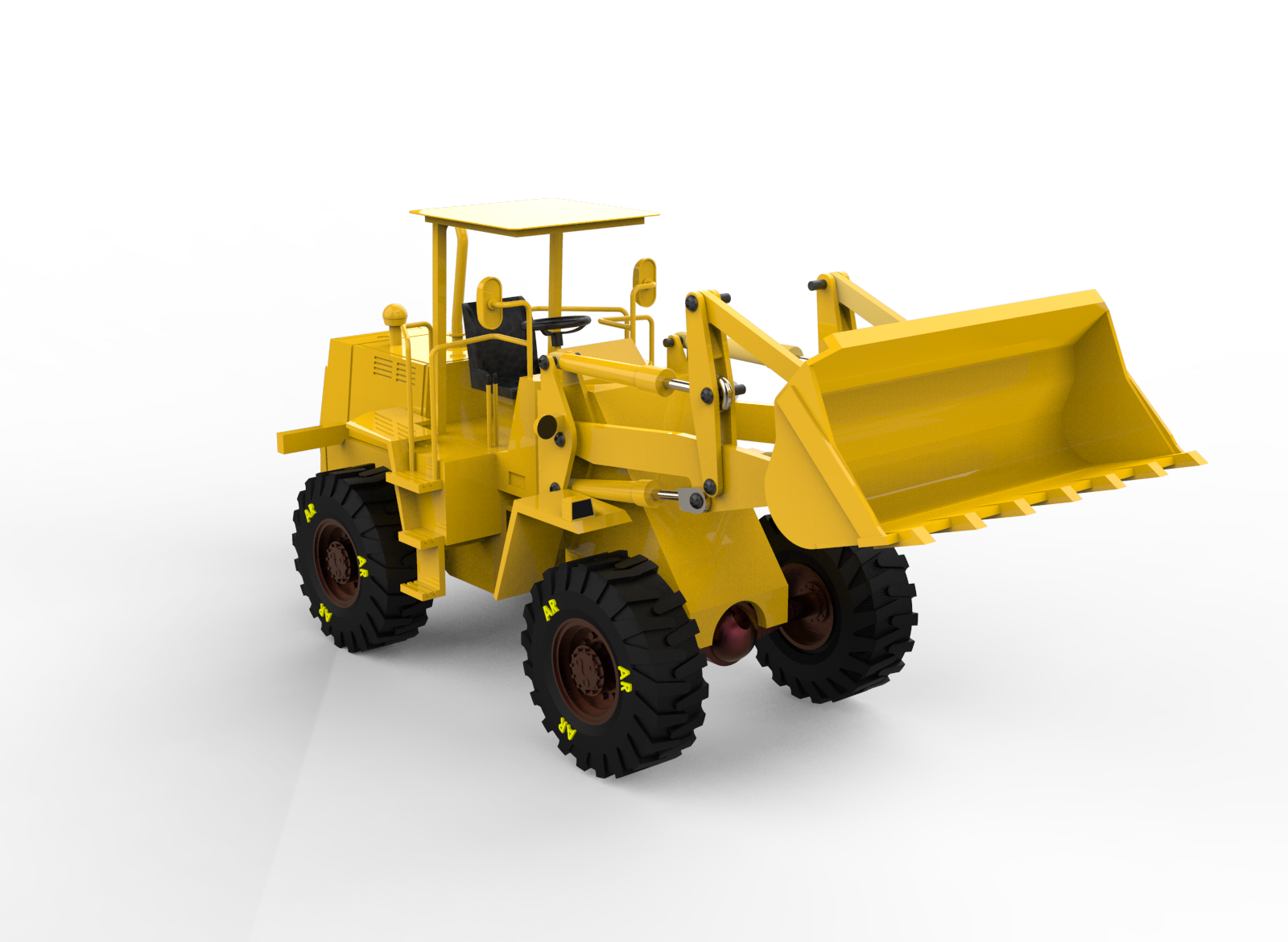 杰西博(JCB)装载机简易模型3D图纸 STEP格式