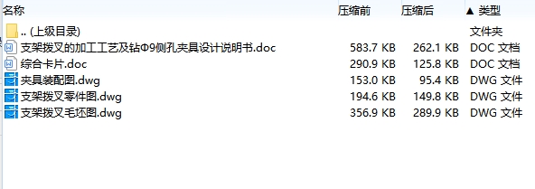 支架拨叉的钻Φ9侧孔夹具设计及加工工艺装备含3张CAD图