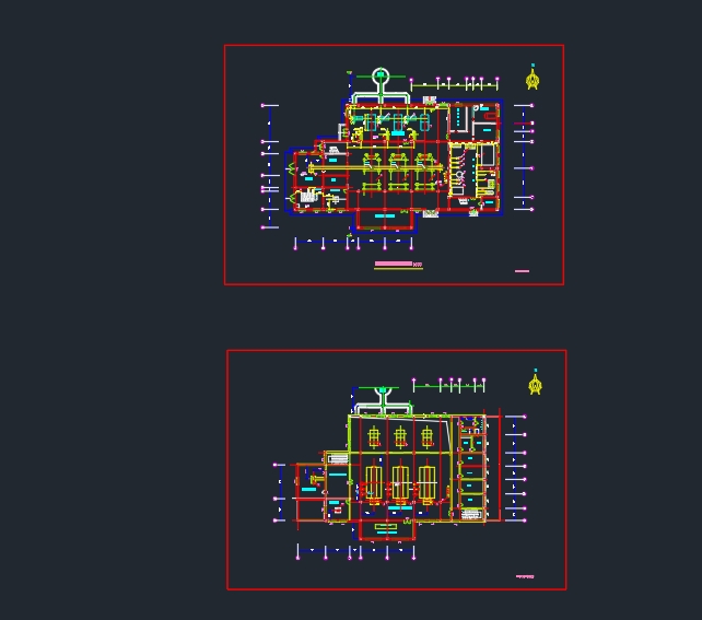 Z2214-3×4.2MW燃煤锅炉房热力设计CAD图纸==1522247=150