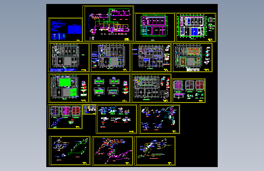 Z2064-1200t中药废水UASB+生物接触氧化CAD图纸==1001646=75