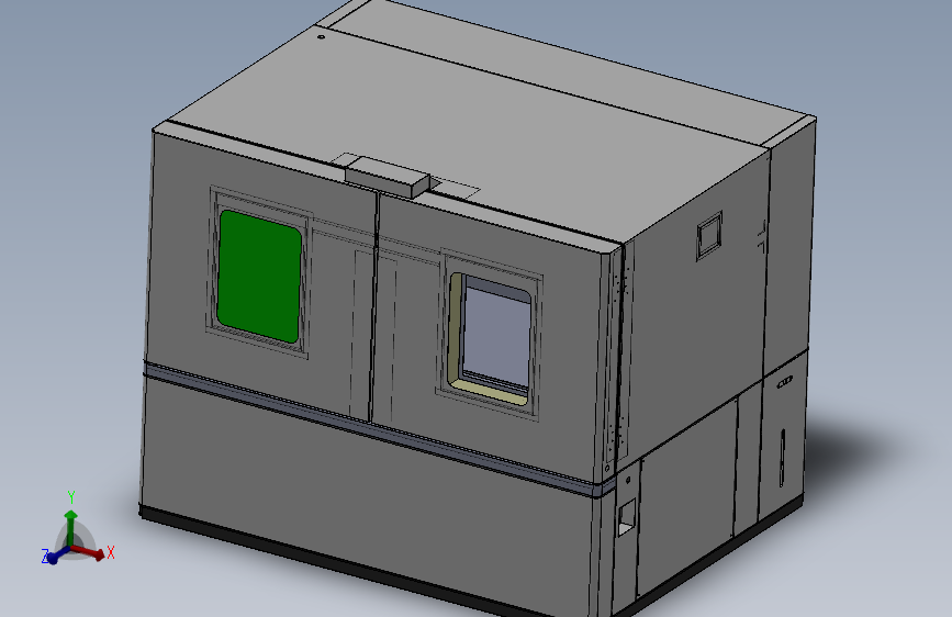Z1067-双开门恒温恒湿机三维SW2018带参+CAD