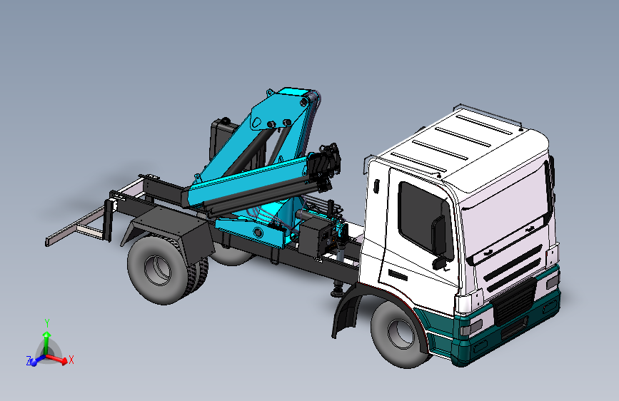 Z1072-随车折臂吊三维SW2022带参+CAD
